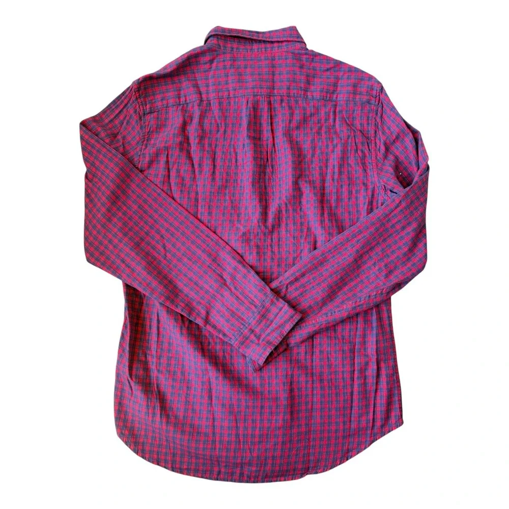 J.Crew Men's Brushed Twill Shirt Medium NWT Navy Red Plaid Classic Fit